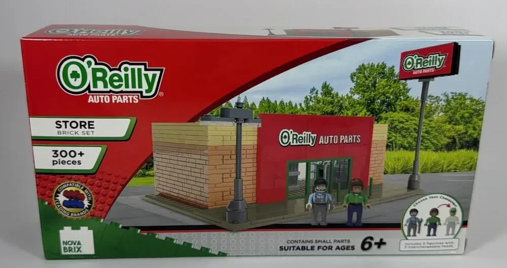 O'Reilly Auto Parts Store 300+ Pc Nova Brix Building Set & Worker Character